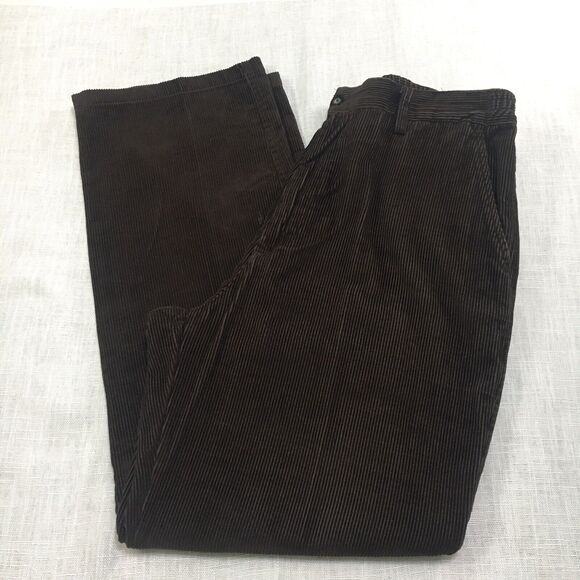 VTG Towncraft Corduroy Pants Men 38x32 Brown Stretch Straight Leg Cotton Classic - Picture 9 of 14
